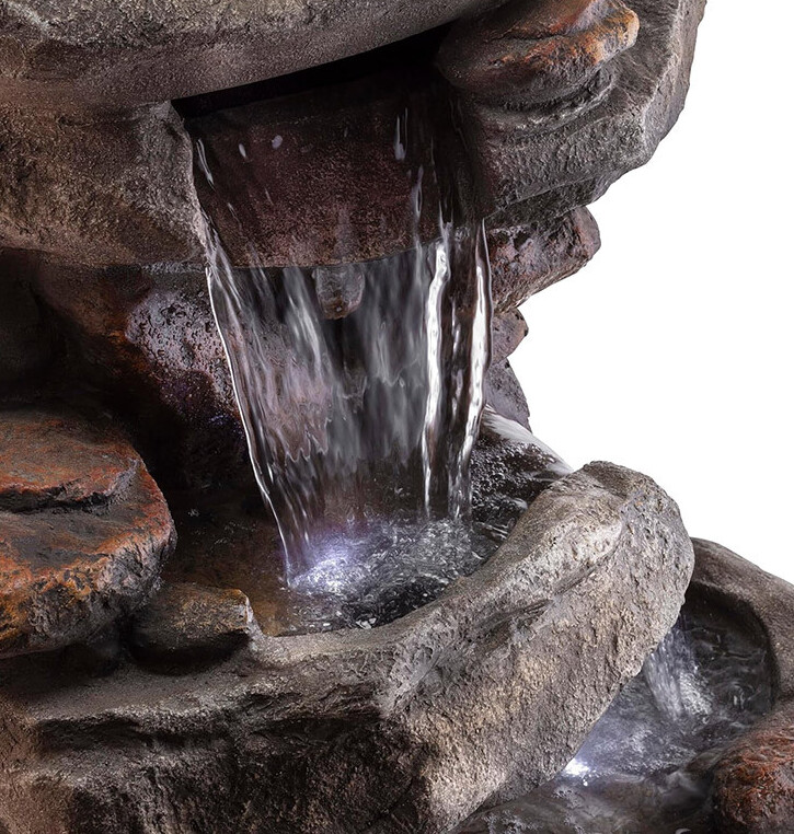 Cascading Rock Waterfall Fountain