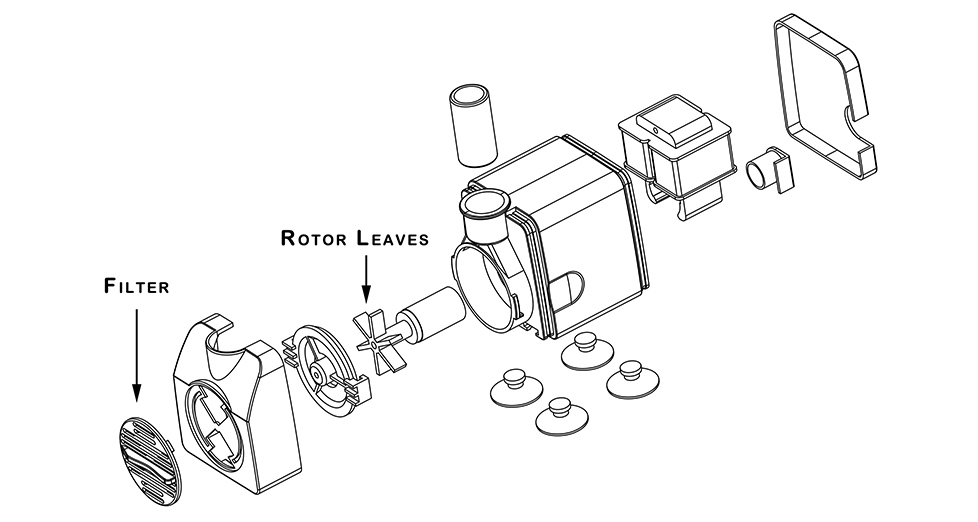 exploded view of pump